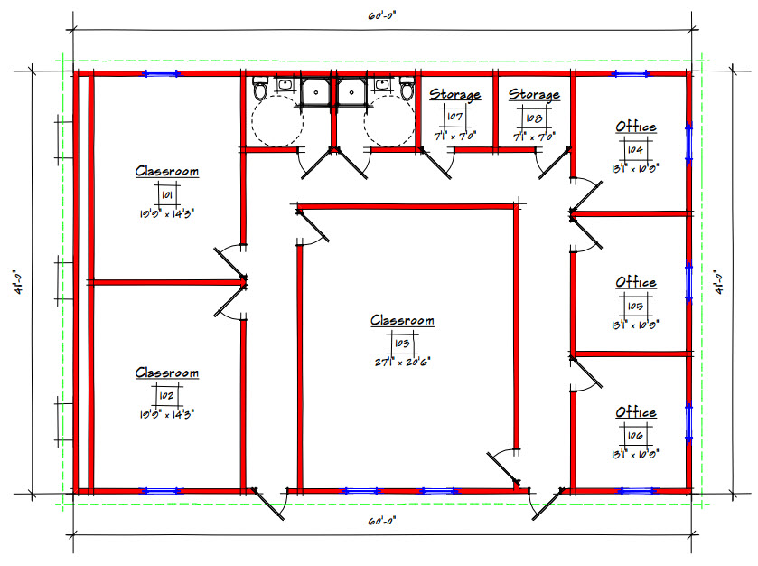 Commercial Building Floor Plan 225-4160