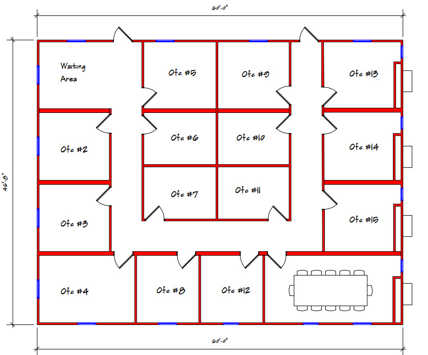 Commercial Building Floor Plan 606-4860