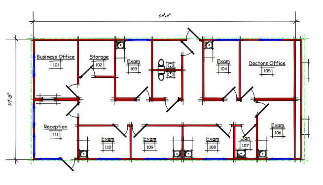 A floor plan of the building with many lines drawn around it.