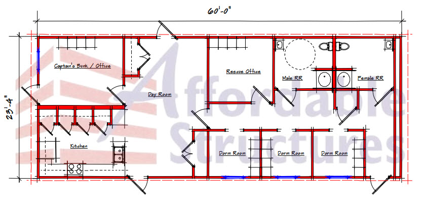 A floor plan of a building with several stairs.