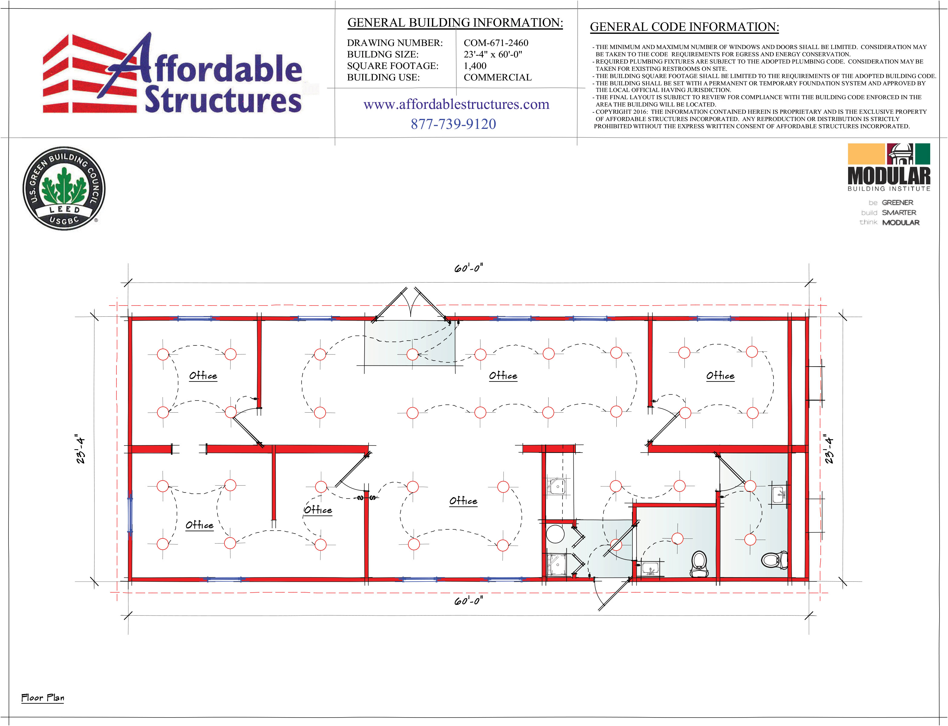 A floor plan of a building with several different types of plans.