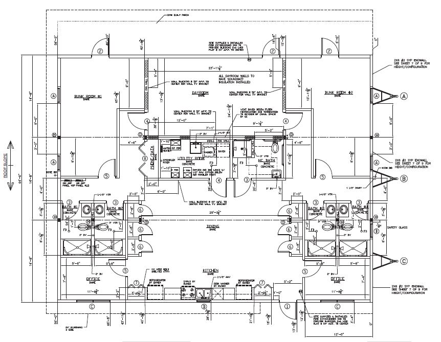 A floor plan of a building with many windows.